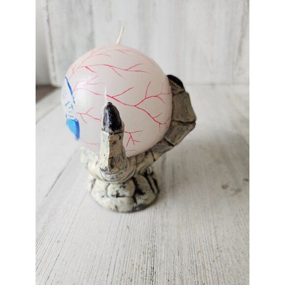 Vintage skeleton eyeball wax candle Halloween prop decor - Picture 2 of 10